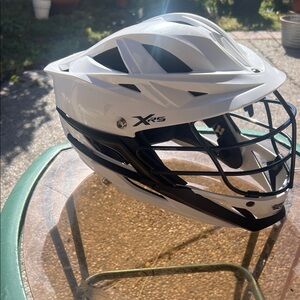White and Black Lacrosse Helmet